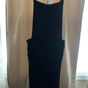 Black ribbed jumpsuit, side opening